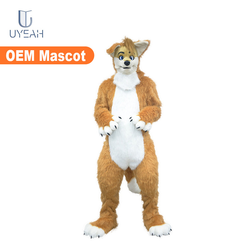 Customize black white huksy wolf rabbit fursuit mascot costumes child full furry kids adult costume