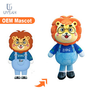 UYEAH custom yellow lion party dance mascot de ouro costume