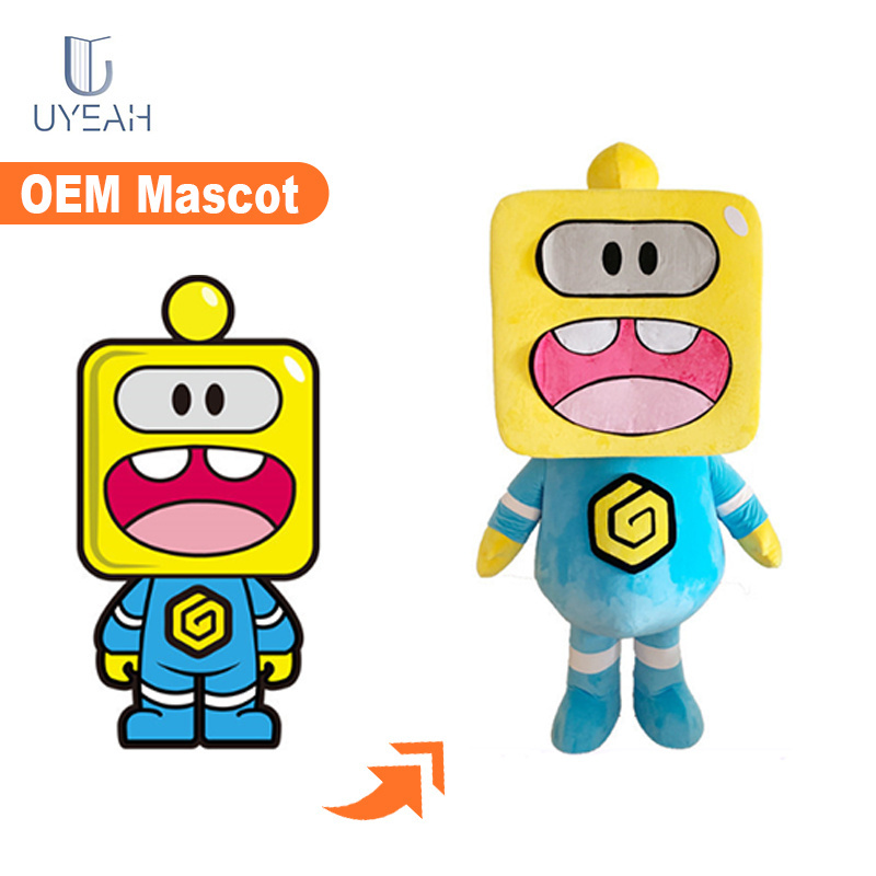 OEM/ODM factory custom robot doll robot mascot human stuffed company gifts big size pluhs toy