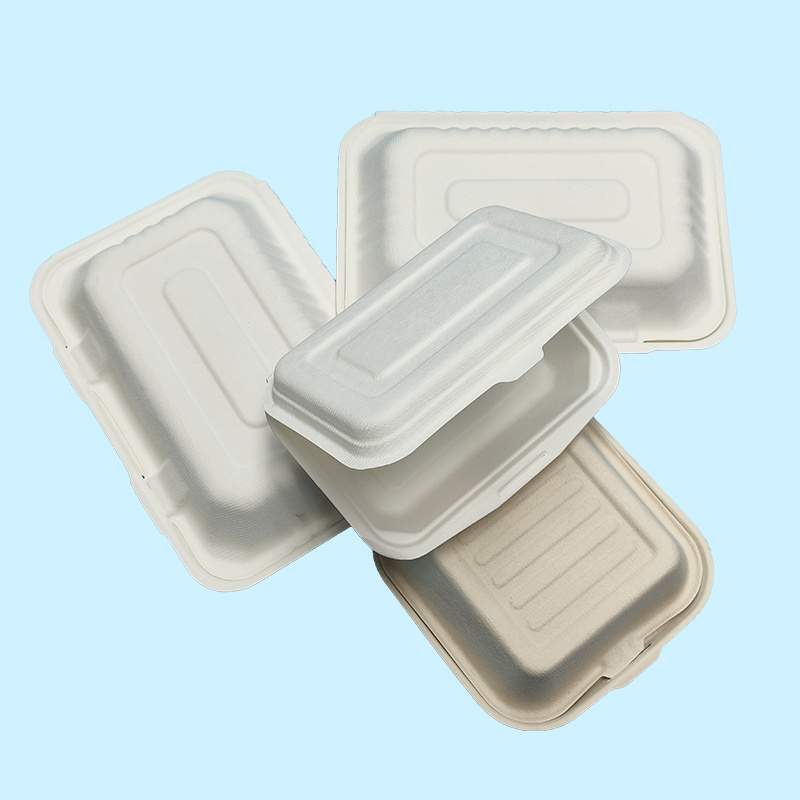 Biodegradable Takeaway Bagasse Clamshell Sugarcane Food Container Lunch Box Disposable Sugarcane Bagasse Clamshell Box