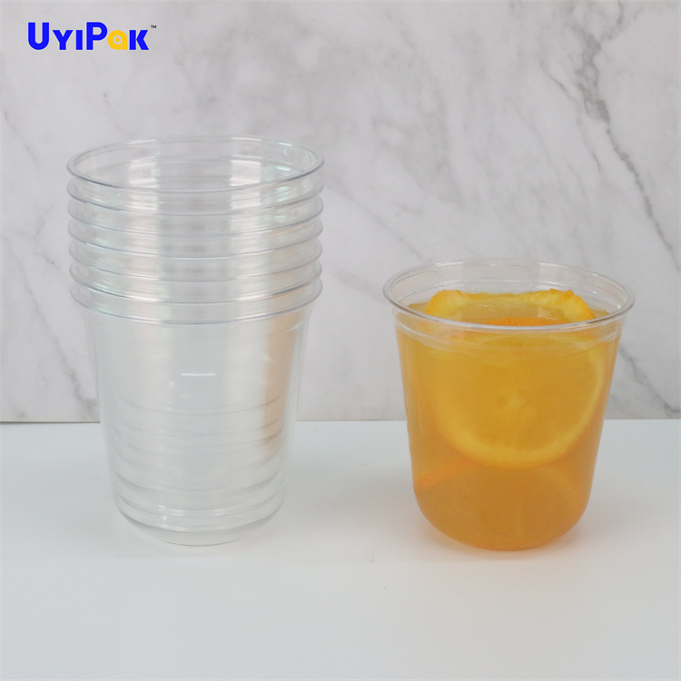 Disposable PP PET 16 oz plastic cup lemonade cold coffee clear plastic cups with lids