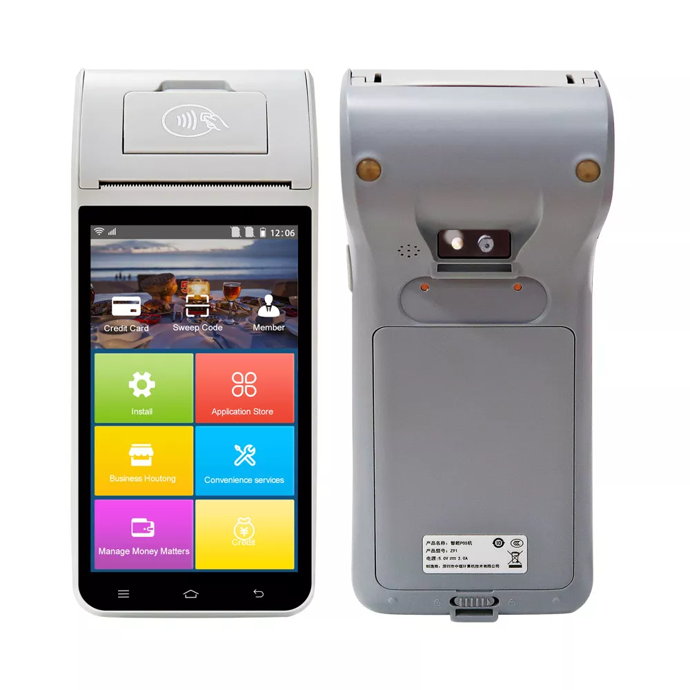 Uyin Z91 cheap price handheld PDA Portable 4G Android Pos ZCS Ticketing POS system With Printer for mobile parking management