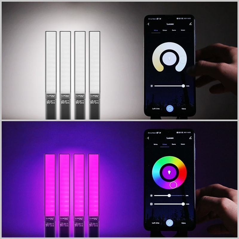 LUXCEO P6 Professional Photography Studio Accessory APP Control DC Battery Powered Handheld Full Color RGB LED Video Light