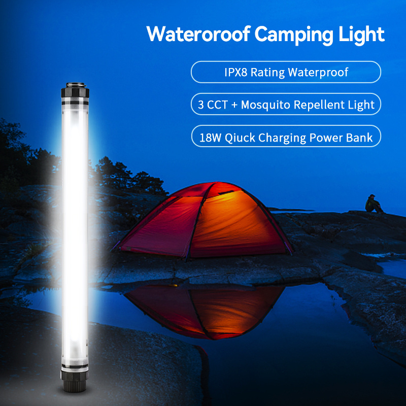 Super Bright 665 Lumen Luminous LED Bar Canopy Tent Light Rechargeable Portable 3 in 1 Warm White Camping Lighting for Outdoor