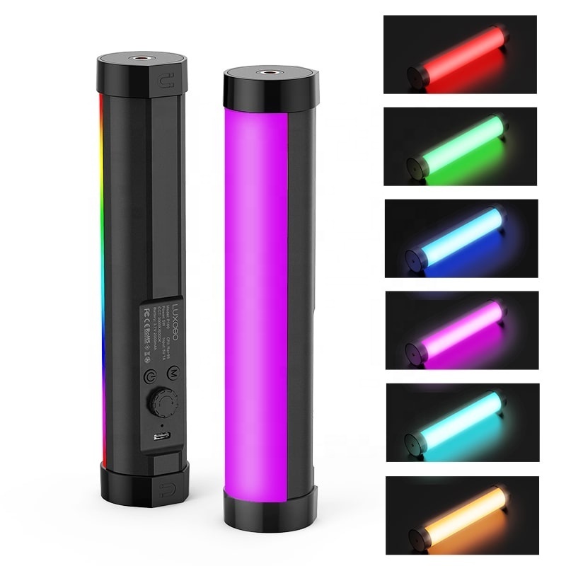 LUXCEO P100 Tube LED Light Wand Portable Handheld Remote Control Photographic Lighting Stick RGB Color Video Light