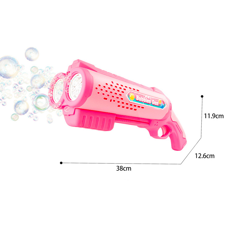 Funny Outdoor Soap Game 16 Holes Double Tube Electric Bubble Gun For Kids