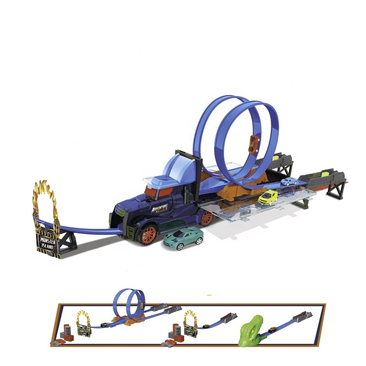 Tow Truck Ejection Storage 8-Car Combat Mode Race Track With double Loop