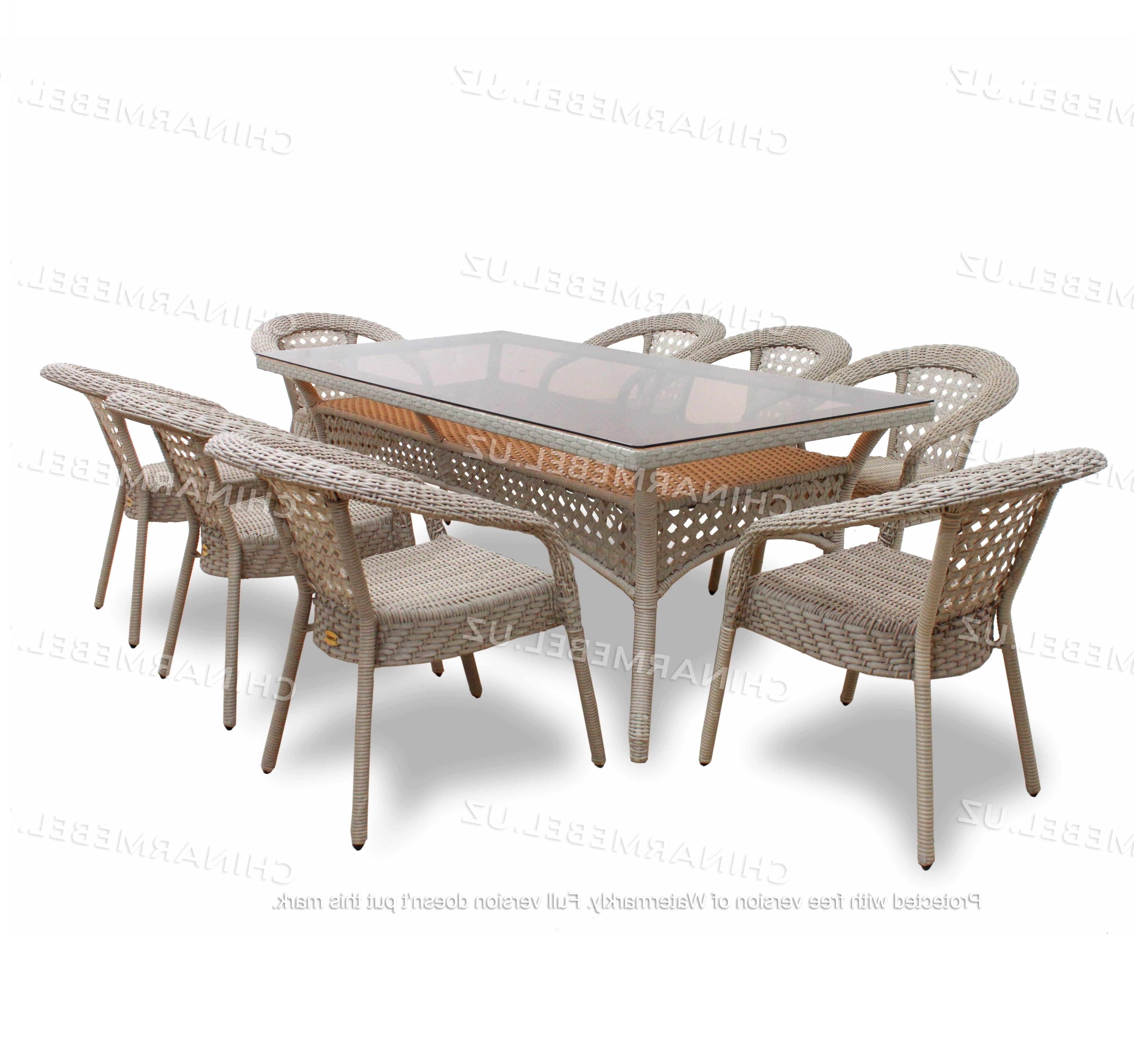 Comfortable dining set 6 chairs and table outdoor patio garden furniture