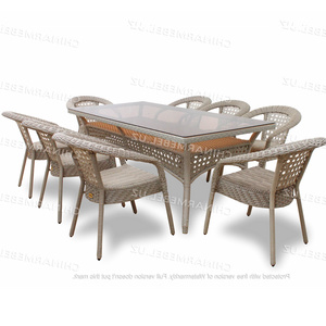 Comfortable dining set 6 chairs and table outdoor patio garden furniture