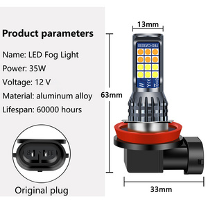 New Arrival 1800LM 6000K 12V LED Fog Lamp for Car Driving H8 H11