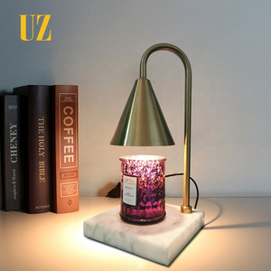 Marble Iron Shade Scented Candle Warmer Table Lamp For Bedroom Office Aromatherapy Spa Electric Fragrance Wax Melts Burner