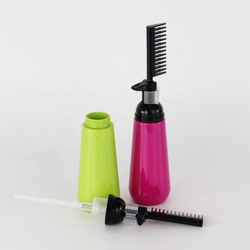 PET hair oil  bottle with comb 150ml plastic bottle for oil