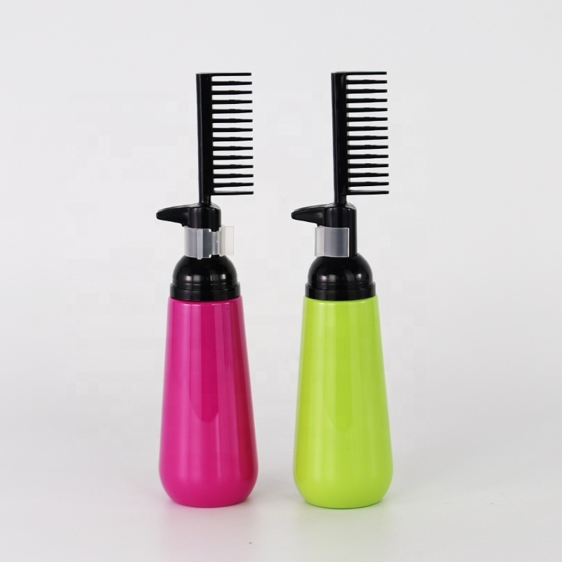 PET hair oil  bottle with comb 150ml plastic bottle for oil