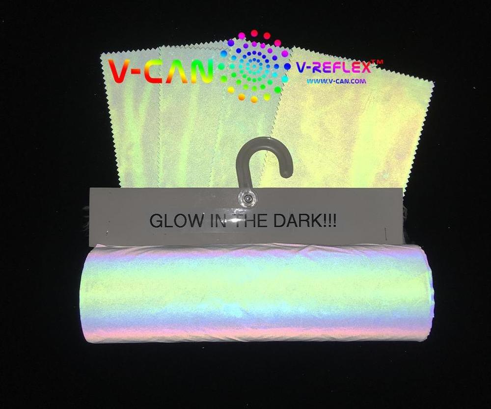 Reflective and glow in the dark fabric for fashion clothes eco-friendlt material luminous fabric