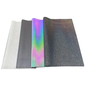 Reflective fabric with glitter effect for jacket  spandex material iridescent rainbow color reflective cloth