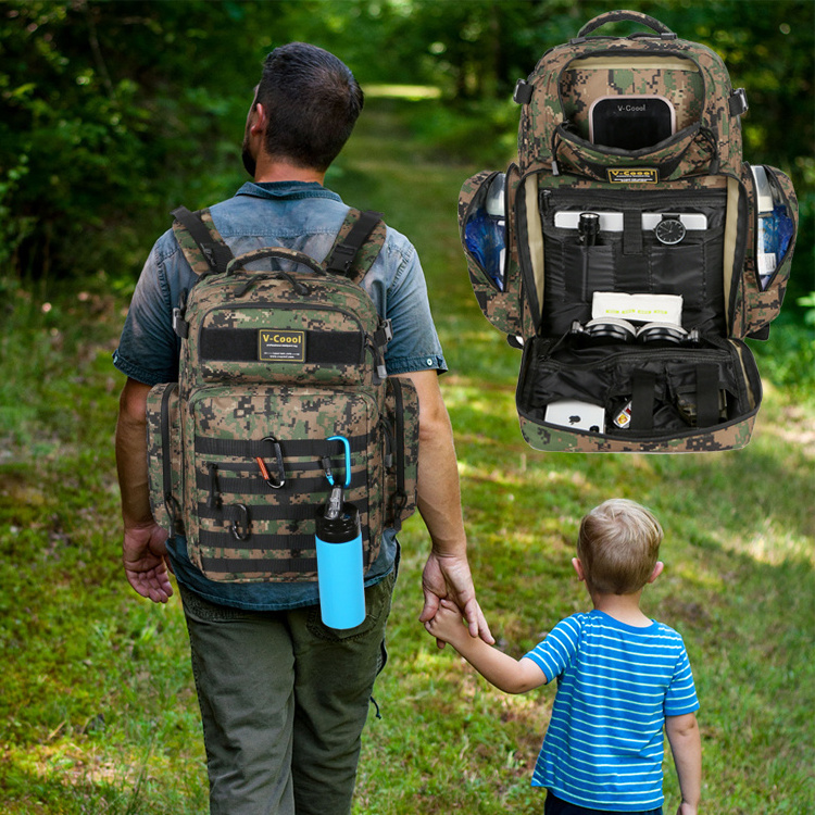 Tactical Diaper Bag Backpack Adventure Diaper Bag with Changing Pad Unisex Hiking Baby Backpack Nappy Bag for Man and Woman Army