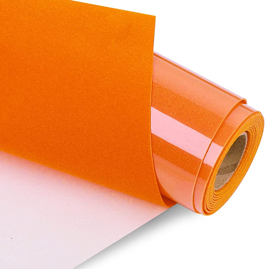 V-TRANSFER 1.10MM Orange Flock Heat Transfer Vinyl 3D Brick Flock Vinyl New Arrival For T-shirt NF-HW783000-OR