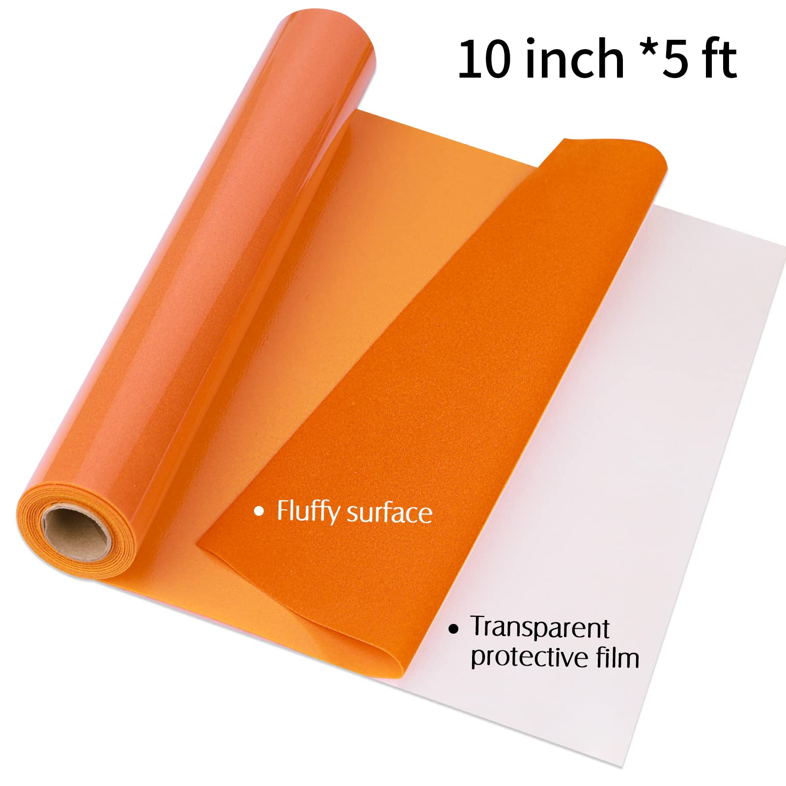 V-TRANSFER 1.10MM Orange Flock Heat Transfer Vinyl 3D Brick Flock Vinyl New Arrival For T-shirt NF-HW783000-OR