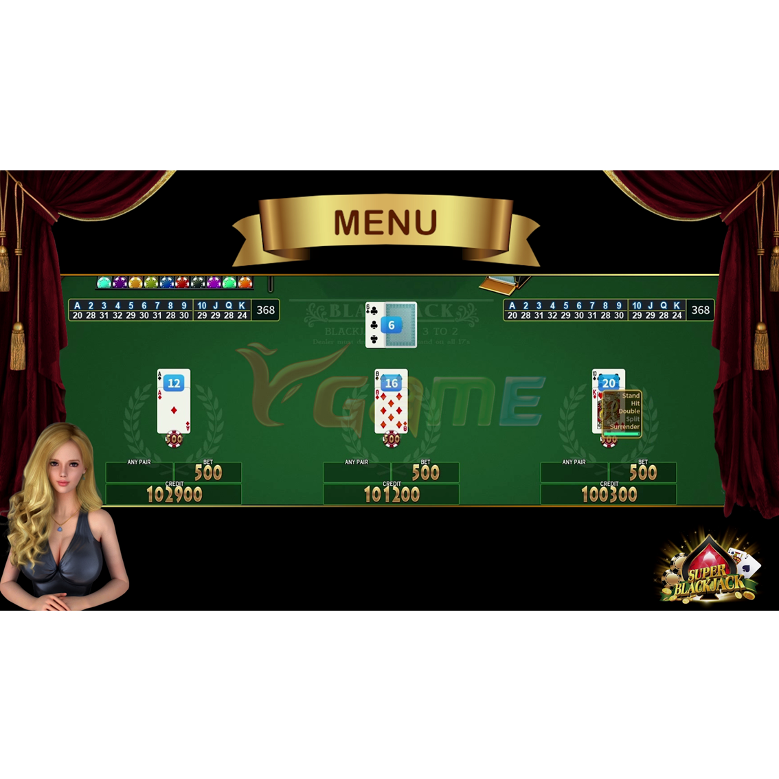 All Time Classic -  Super Blackjack - Game Board for Fish Table - Coin Operated Arcade Poker Table - Vgame High Profit