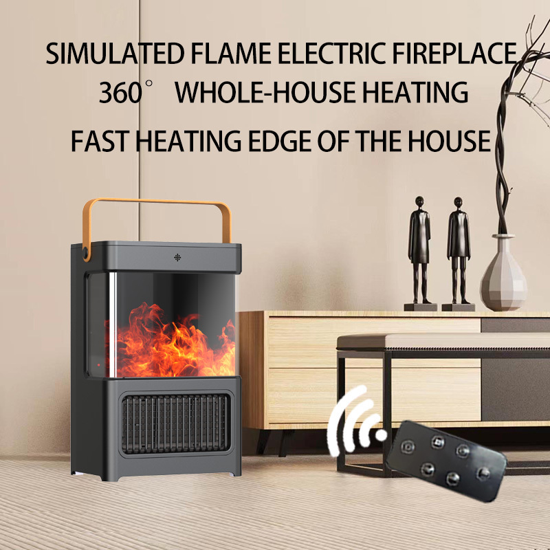 Portable Fast Quiet New 3D Simulation Flame Hot Air Warmer Home PTC Ceramic Heater Desktop Fireplace Air Heater Indoor