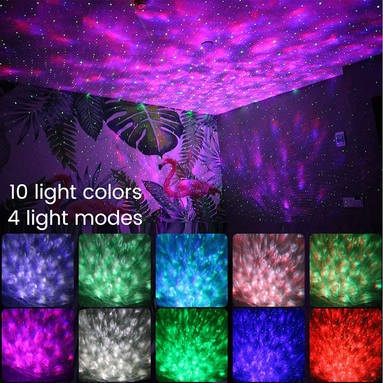 Christmas New Smart Romantic 3D Starry Ocean BT Music Led Star Space Night Light Projector Lamp With Remote Control For Kids