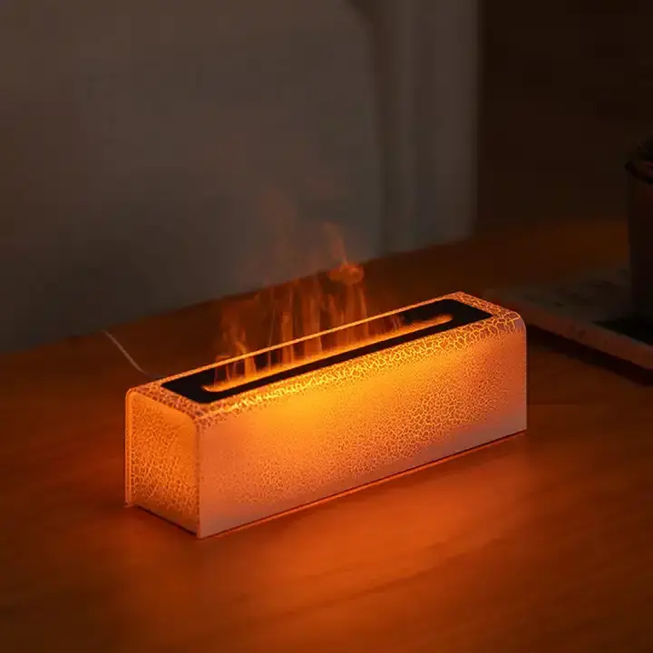 Household Lava Full Cracked Volcano Fire Flame Ultrasonic Cool Mist Air Humidifier 3D Simulated Flame Aroma Diffuser Machine