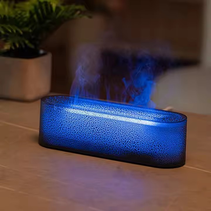 Household Lava Full Cracked Volcano Fire Flame Ultrasonic Cool Mist Air Humidifier 3D Simulated Flame Aroma Diffuser Machine