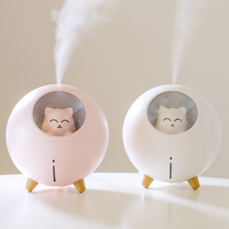 Lovely Pet Air Humidifier 220ml Planet Cat Ultrasonic Cool Mist Aroma Air Oil Diffuser Romantic Color LED Lamp USB Humidificador