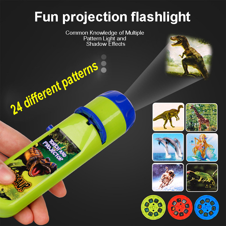 kid Handed Projector Learning Toy Cartoon Projection Flashlight Children's Toys Promotion Gift