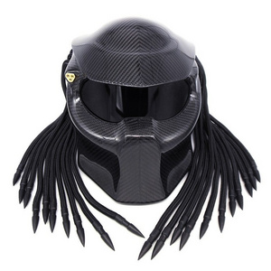 Predator Carbon Fiber Motorcycle Full face helmet for Iron Man With Safety Certification