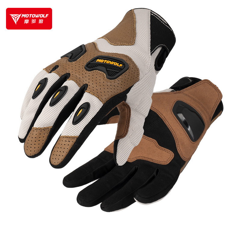 Motowolf New Arrival Goal sheep leather Motorcycle riding gloves with screen touch in 3 colors