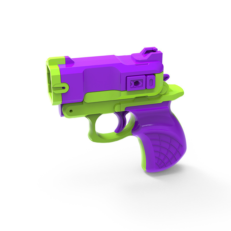 Radish gun rubber band launcher Decompression model toy for children 3D printed mini rubber gun