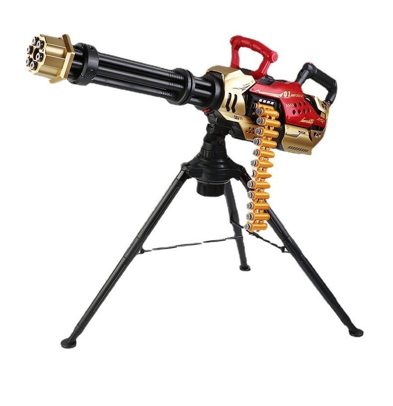 Gold Gatling shell throwing soft gun Electric repeating machine gun Simulated Gatlin model kids toy gun