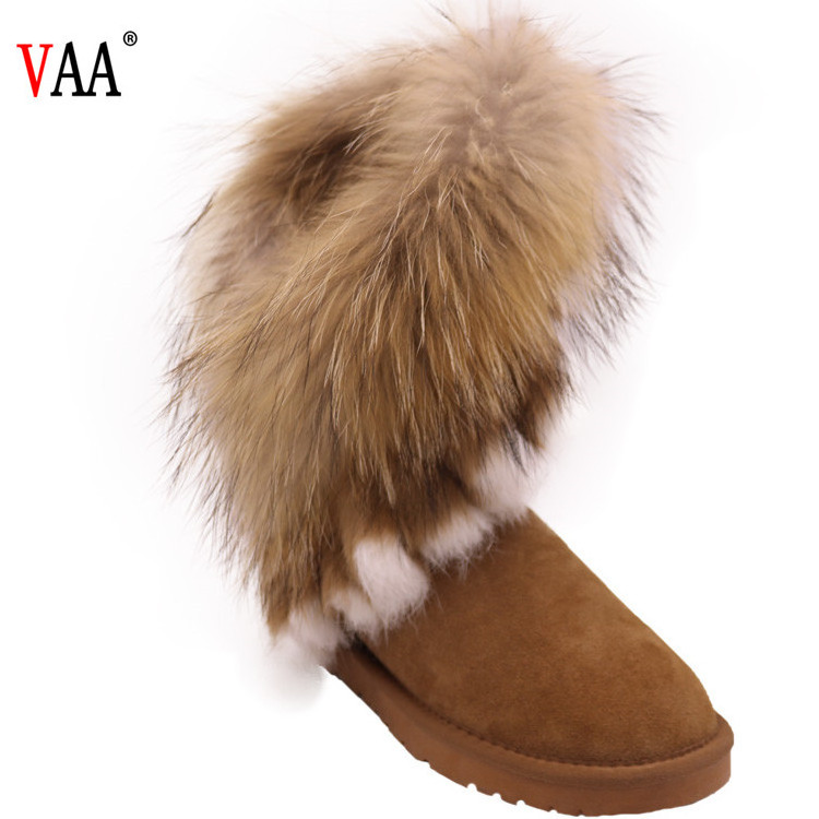 5803 Double Face Australian Sheepskin Antiskid TPR Sole Racoon Fur And Rabbit Fur Winter Snow Boots Suppliers