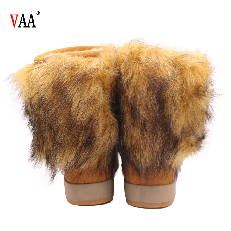 CF-007 Wholesale High Discount ankle boots women Fur Sheepskin Anti-slippy EVA  and Rubber Winter Boots For ladies