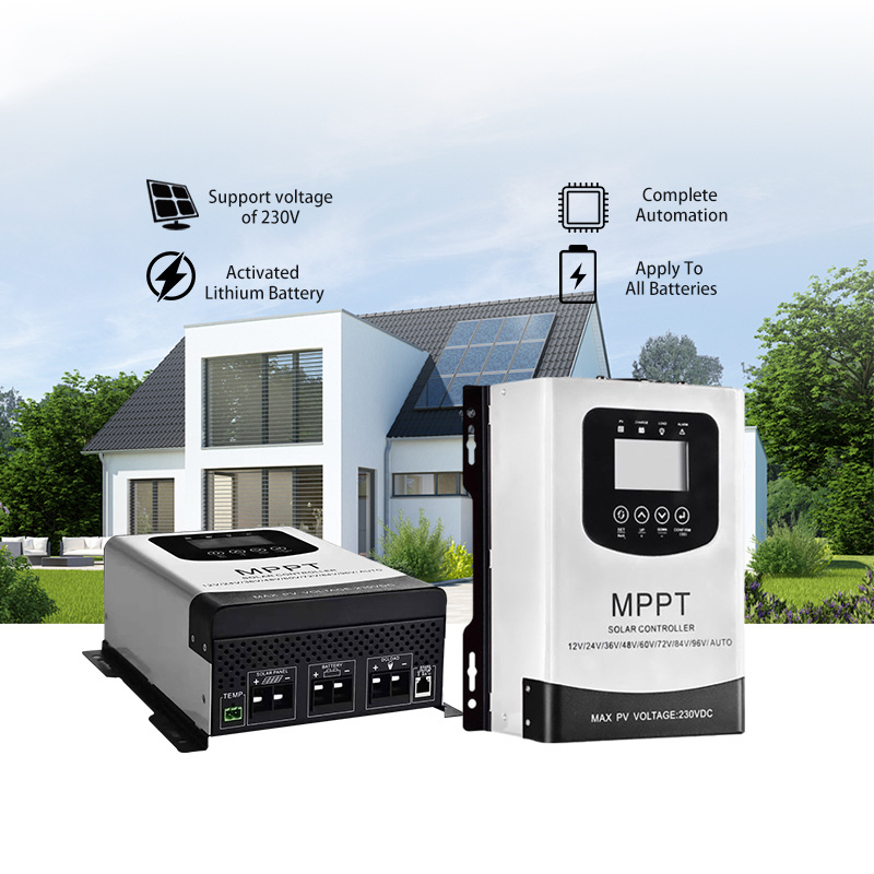 50-100A Smart MPPT 60a mppt solar charger controller  high input voltage AUTO mppt solar charge controller 24v