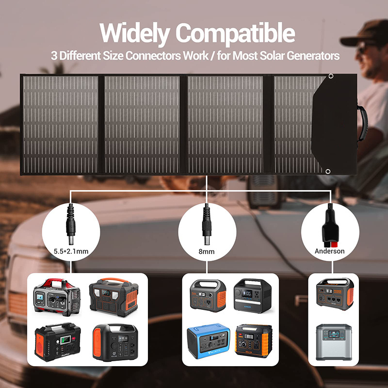 60W 100W 120W 150W 200W 500W Waterproof ETFE Portable Foldable Solar Panel Kit for Outdoor Camping Power Station