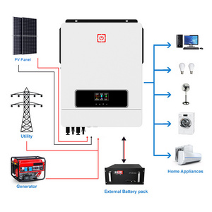 7kw 8kw 10kw Grid Tie Solar Hybrid Inverter MPPT Charger Controller On Grid Solar Inverters for solar system