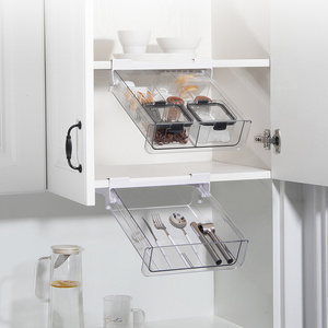 Kitchen Office Closet Multiple Scenarios Storage Organizer Hanging Hidden Dust-Proof Shelf Under Desk Drawer