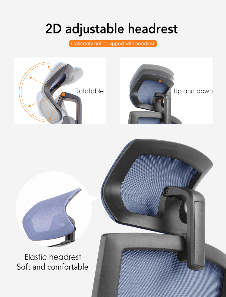 Vaseat High Back Headrest Lumbar Ergonomic Desk Net Full Mesh Executive Chair With Neck Support