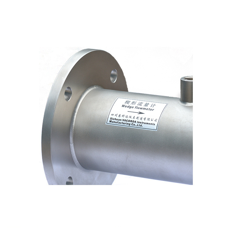 Wedge shaped differential pressure flow meter for liquid gas and steam application