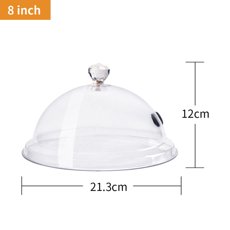 8 inch Plastic  Cloche Lid Dome Cover for Smoking Infuser Specialized Accessory for Smoker Gun Plates Bowls