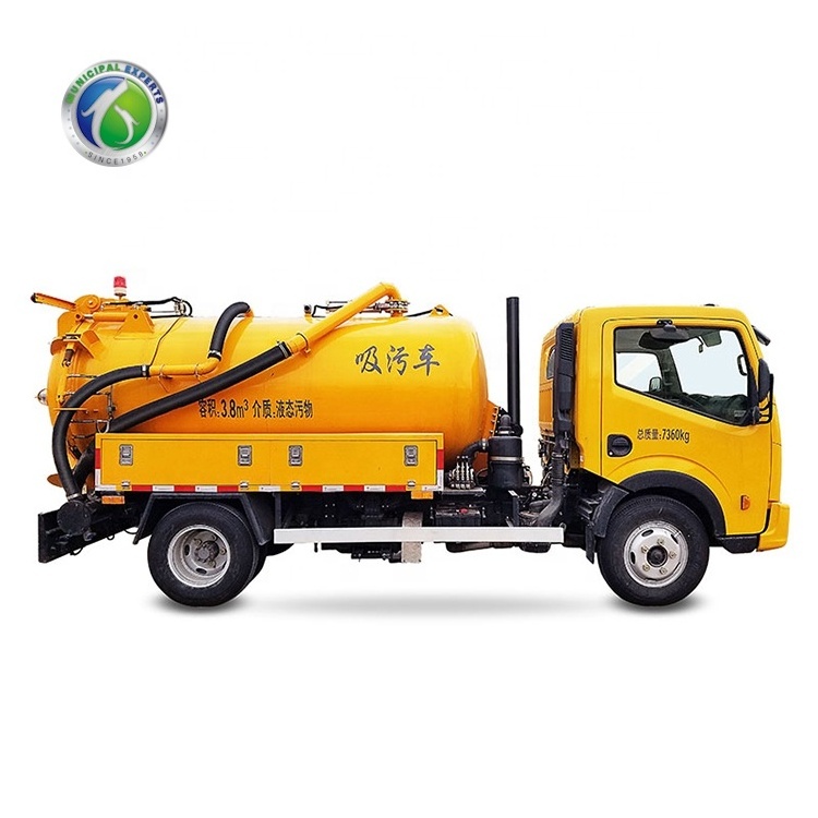 4500L Septic Fecal High Pressure Vacuum Sewage Suction Tank Trucks With Jurop Vacuum Pump