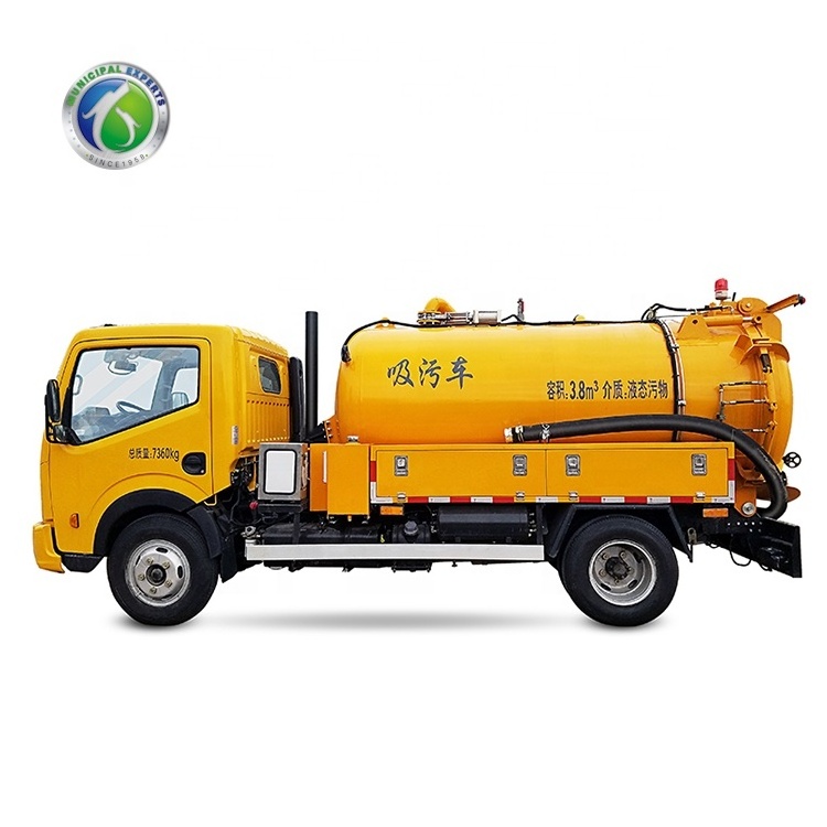 4500L Septic Fecal High Pressure Vacuum Sewage Suction Tank Trucks With Jurop Vacuum Pump