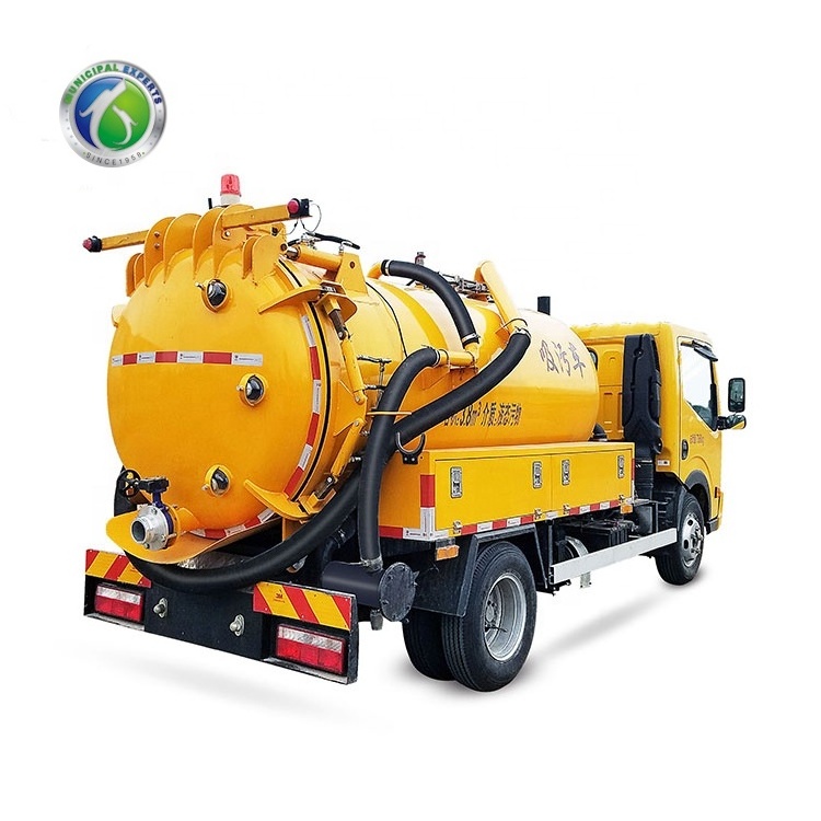 4500L Septic Fecal High Pressure Vacuum Sewage Suction Tank Trucks With Jurop Vacuum Pump