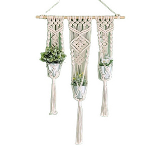 High Quality Boho Home Macrame Plant Hangers Indoor Hanging Macrame Planters Basket with Hooks Flower Pots Plant Hanger By Avior