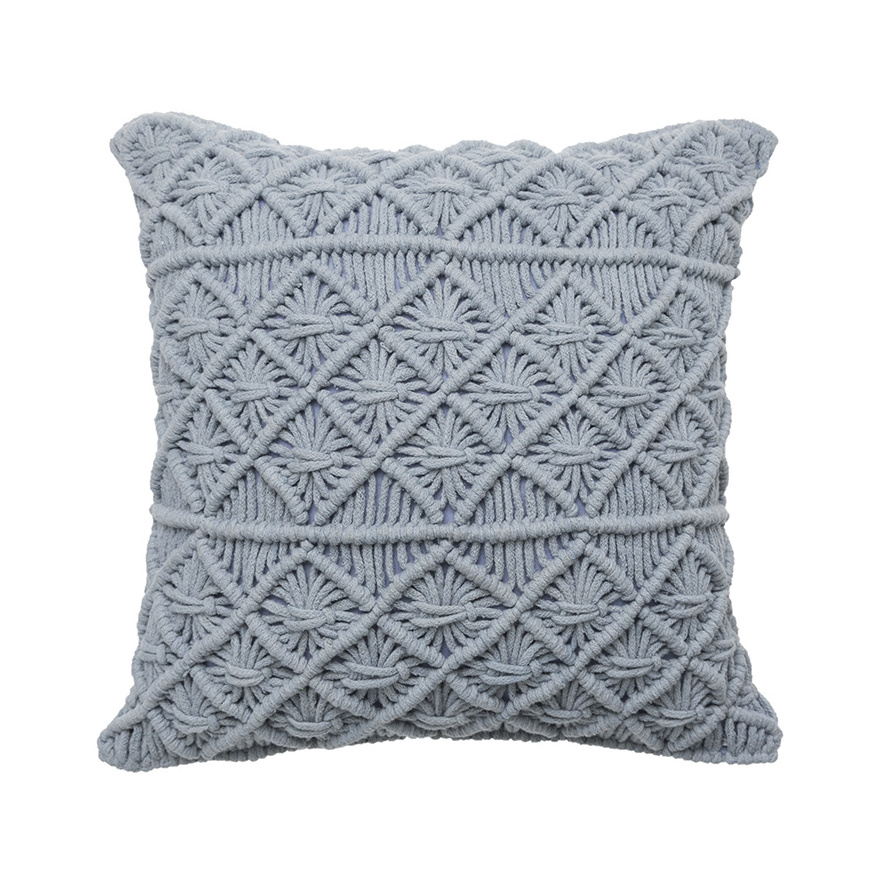 High Quality 100% Cotton Handmade Macrame Cushion Pillow Case in 20x20 inch By Avior Industries PVT LTD