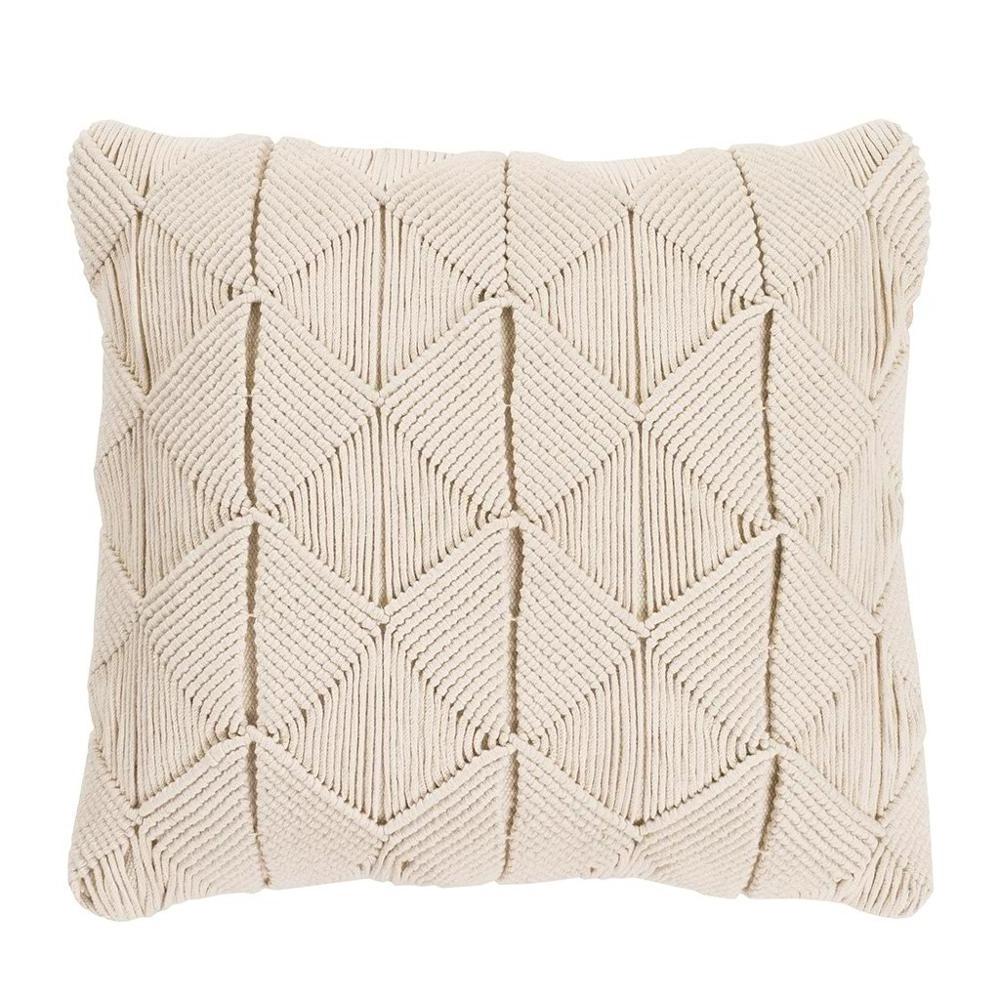 High Quality 100% Cotton Handmade Macrame Cushion Pillow Case in 20x20 inch By Avior Industries PVT LTD