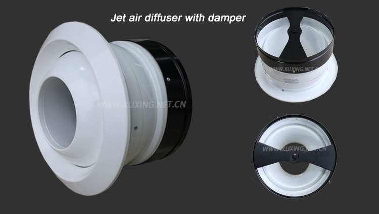 Air conditioning jet nozzle diffuser adjustable ceiling air duct diffuser