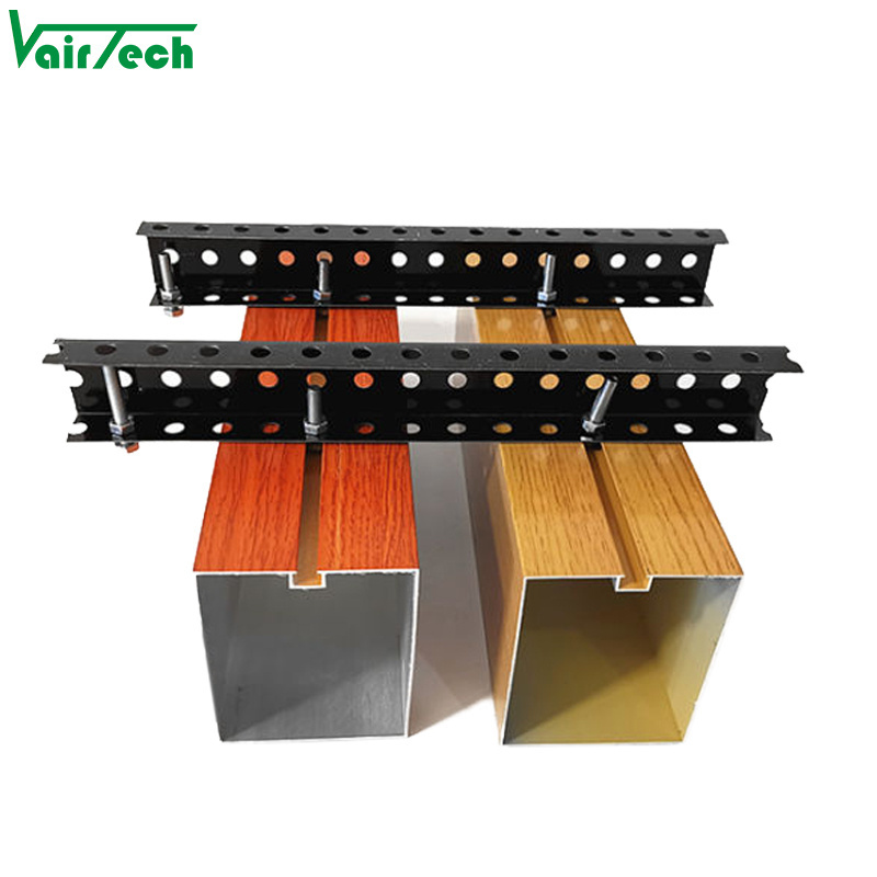 Aluminium 3d panel special shape profile aluminum wood u baffle ceiling square tube